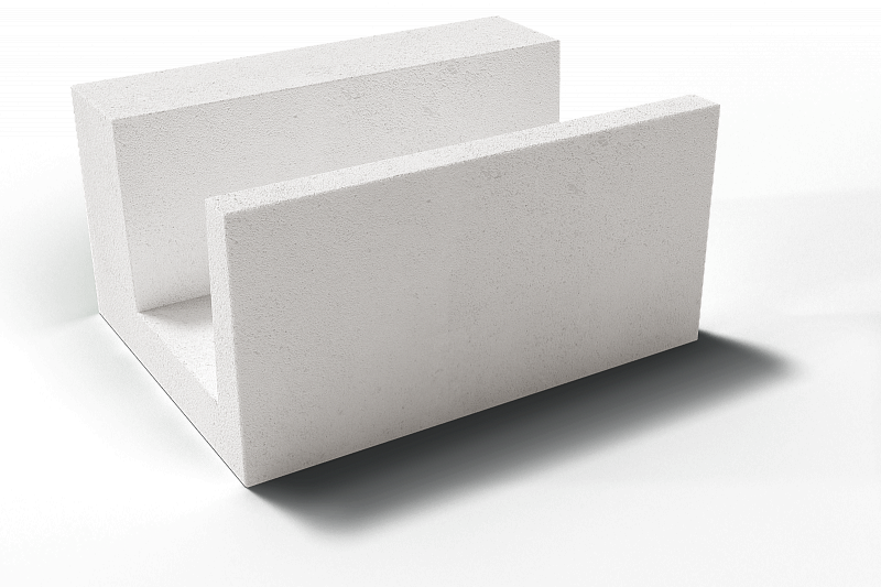 П(U) блок из газобетона D500 600X400X250